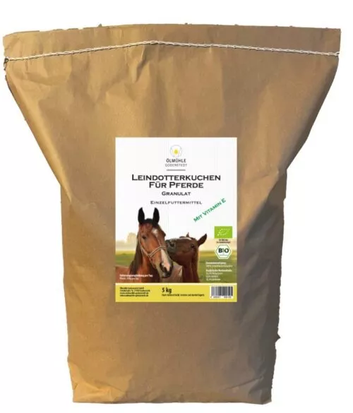 Sack Bio Leindotterkuchen mit Granulat Bio Leindotterkuchen für Pferde