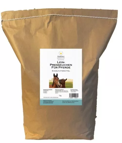 Sack Leinpresskuchen mit Granulatanteil Leinkuchen für Pferde – mit Granulatanteil