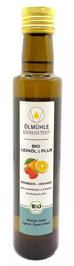 Bio-Leinoel-Erdbeer-Orange Bio Leinöl plus Erbeer Orange