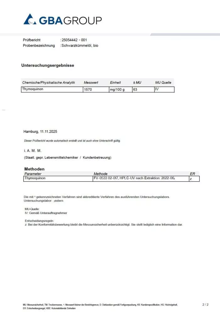 000 bio sk 1570mg 2 Bio Schwarzkümmelöl – ungefiltert – bis 1.570 mg Thymochinon – LIMITIERT