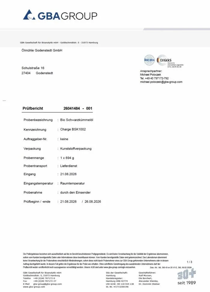 Screenshot Bio Schwarzkümmelöl – ungefiltert – bis 1.540 mg Thymochinon – LIMITIERT
