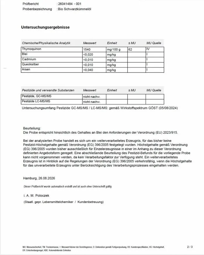 Screenshot Bio Schwarzkümmelöl – ungefiltert – bis 1.540 mg Thymochinon – LIMITIERT