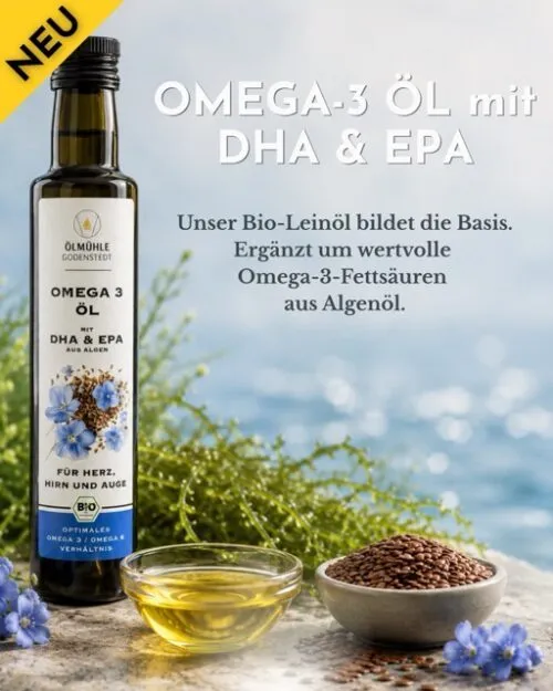 blanko – Omega 3 ÖL mit DHA & EPA – 3 OMEGA 3 Öl mit DHA und EPA